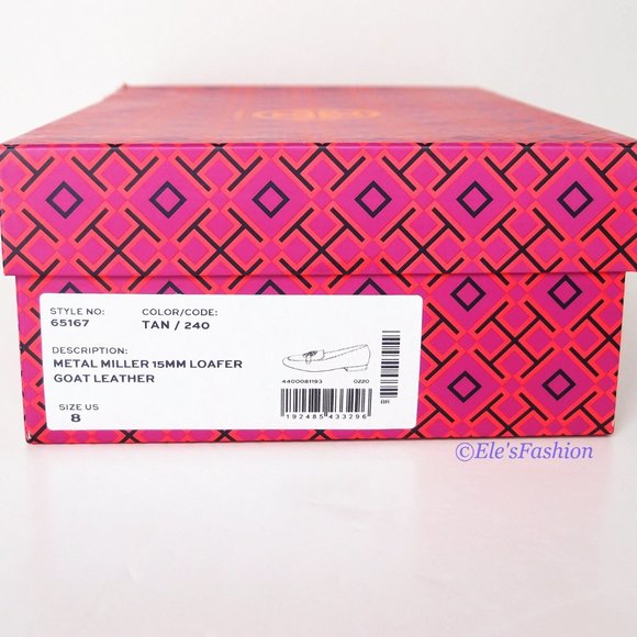 NIB Tory Burch Metal Miller 15mm Leather Loafer TAN US 7 7.5 8 8.5 9 AUTHENTIC - Picture 2 of 16